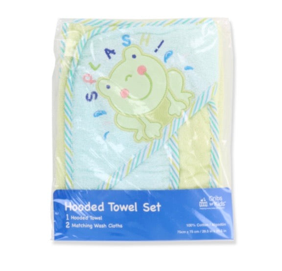 3 piece Hooded Towel Set