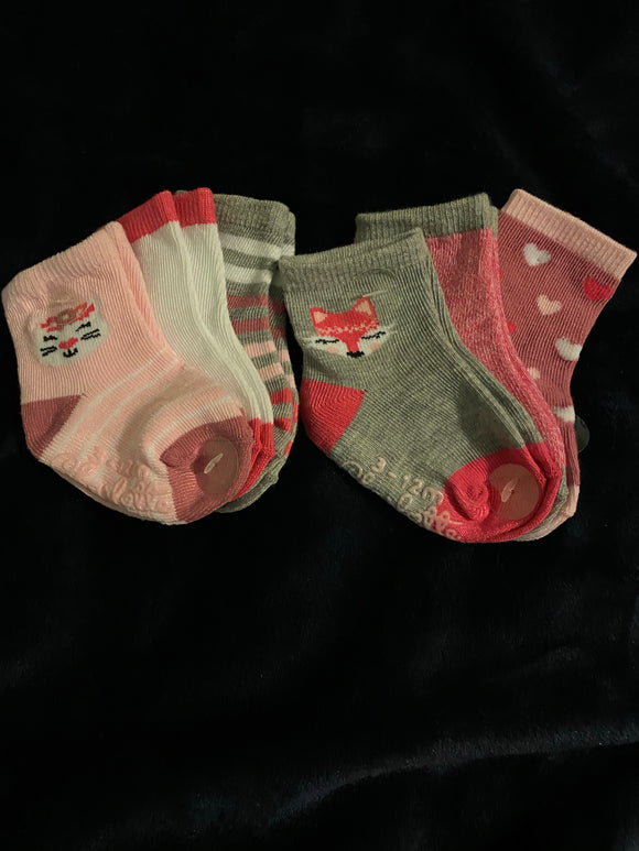 Girls Pink Combo Socks (3 Pair)