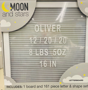 Moon 🌙 and Stars “Baby Announcement Letter Board”